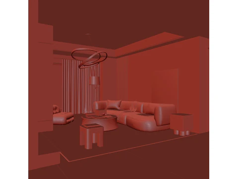 लिविंगरूम आंतरिक दृश्य 011 3D मॉडल