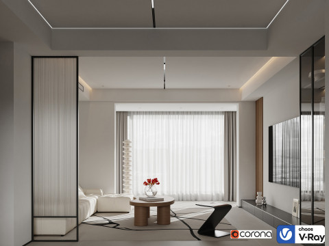 Livingroom interior scene 013 Modello 3D