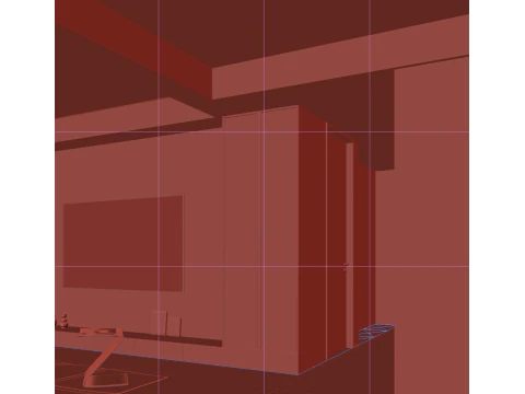 Livingroom interior scene 013 3D Model