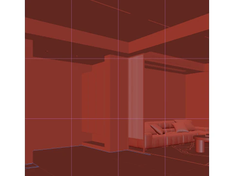 Livingroom interior scene 013 3D Model