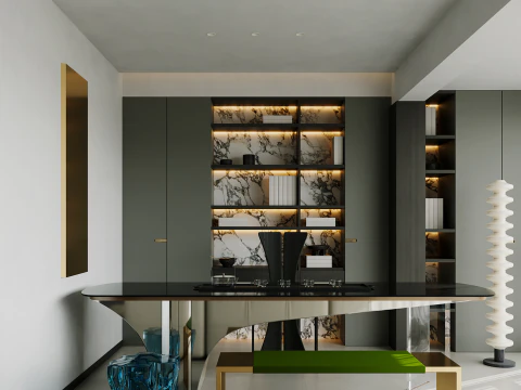 Livingroom interior scene 014 3D Model