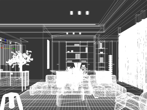 Livingroom interior scene 014 3D Model