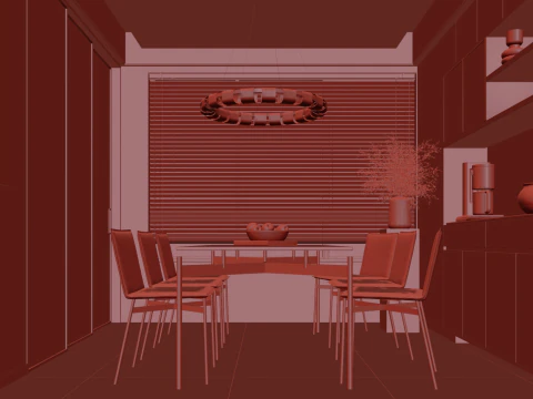 Livingroom interior scene 014 3D Model