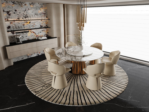Luxury Dining Room Interior Scene 062 3D Модель