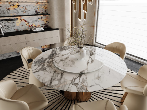 Luxury Dining Room Interior Scene 062 3D Модель