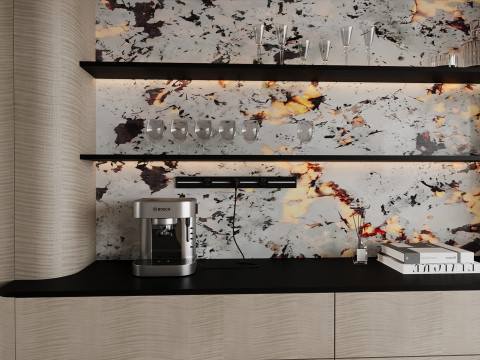 Luxury Dining Room Interior Scene 062 3D Модель