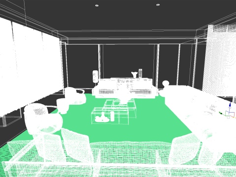 Luxury Open Plan Living and Dining Room 068 3D मॉडल