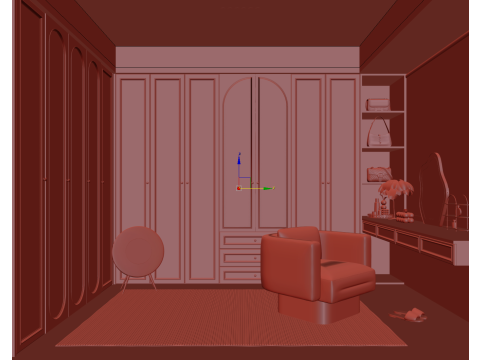 Luxury Wardrobe Cloakroom 019 Modèle 3D