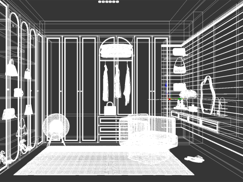 Luxury Wardrobe Cloakroom 019 Modèle 3D