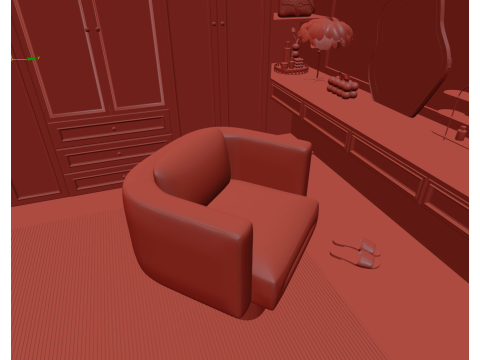 Luxury Wardrobe Cloakroom 019 Modèle 3D