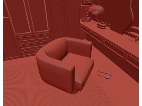 Luxury Wardrobe Cloakroom 019 3D Model