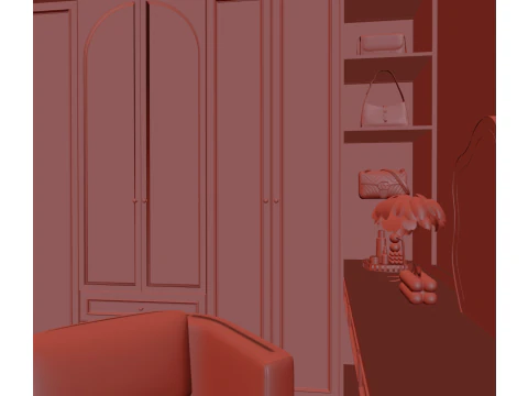 Luxury Wardrobe Cloakroom 019 3D Model