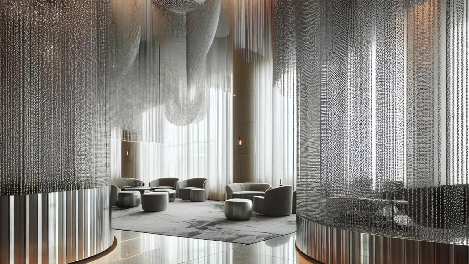 Glam Chain Curtain - Black Swan Studio 3D Model .c4d .max .obj .3ds .fbx .stl .blend 
