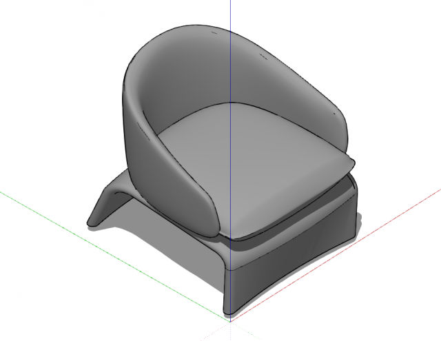 Single Sofa 3D Model .c4d .max .obj .3ds .fbx .stl .blend 