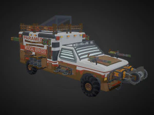 Post Apocalypse Ambulance 3D Model