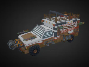 Post Apocalypse Ambulance 3D Model