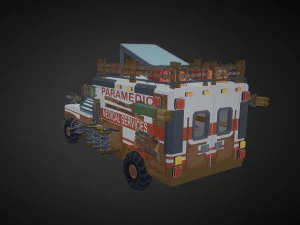 Post Apocalypse Ambulance 3D Model