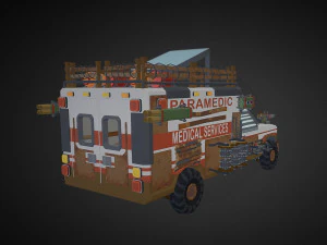 Post Apocalypse Ambulance 3D Model