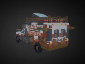 Post Apocalypse Ambulance 3D Model