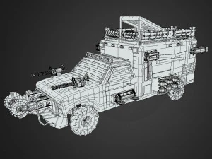 Post Apocalypse Ambulance 3D Model