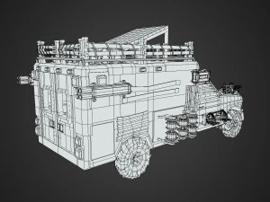 Post Apocalypse Ambulance 3D Model