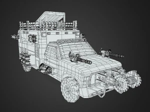 Post Apocalypse Ambulance 3D Model