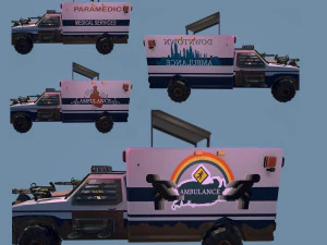 Post Apocalypse Ambulance 3D Model
