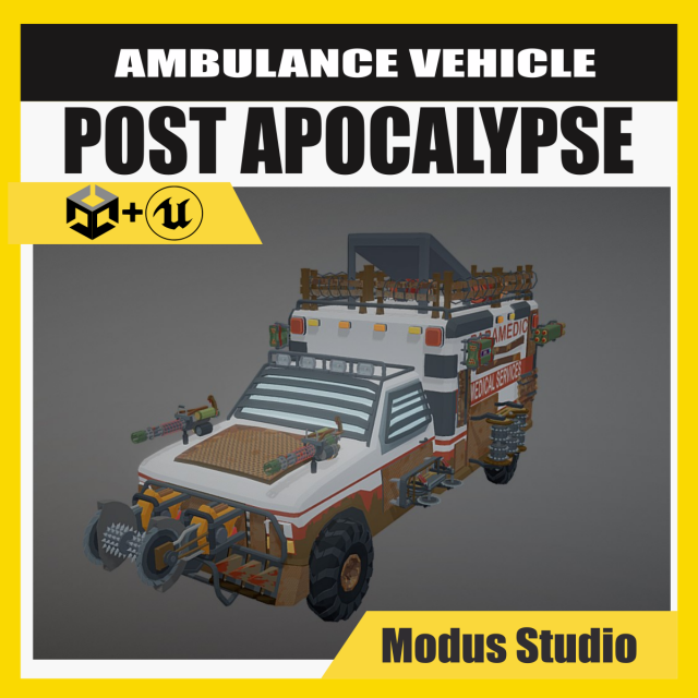 Post Apocalypse Ambulance Modelo 3D .c4d .max .obj .3ds .fbx .stl .blend 