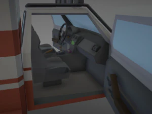 Low Poly Simple Ambulance 3D Model