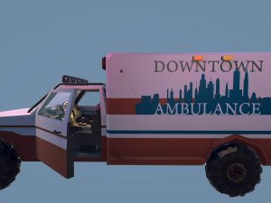 Low Poly Simple Ambulance Modelo 3D