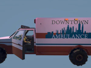 Low Poly Simple Ambulance 3D Model