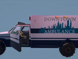 Low Poly Simple Ambulance 3D Model