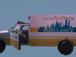 Low Poly Simple Ambulance Modelo 3D