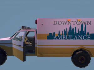 Low Poly Simple Ambulance 3D Model