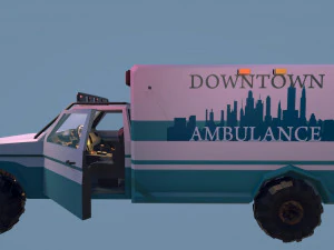 Low Poly Simple Ambulance 3D Model