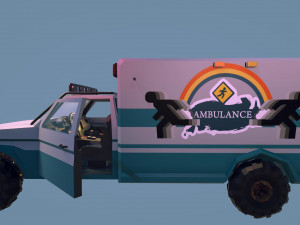 Low Poly Simple Ambulance Modelo 3D