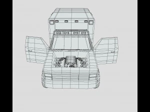 Low Poly Simple Ambulance 3D Model
