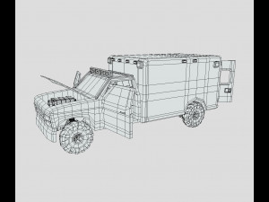 Low Poly Simple Ambulance Modelo 3D