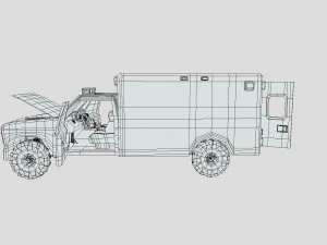 Low Poly Simple Ambulance 3D Model