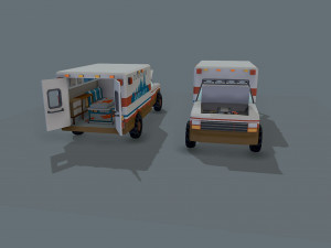 Low Poly Simple Ambulance Modelo 3D