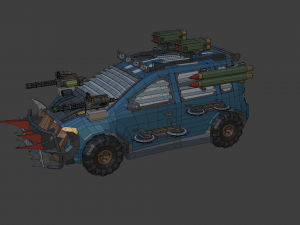 Low Poly Post Apocalypse Sport Car Model 3D