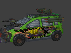 Low Poly Post Apocalypse Sport Car 3D Model