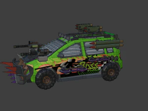 Low Poly Post Apocalypse Sport Car 3D Model