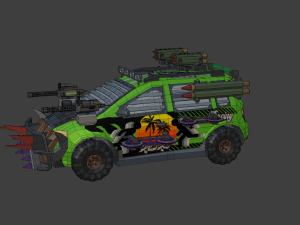 Low Poly Post Apocalypse Sport Car Model 3D