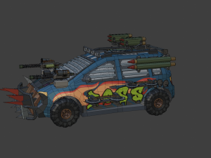Low Poly Post Apocalypse Sport Car Model 3D