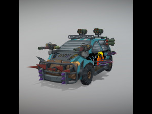 Low Poly Post Apocalypse Sport Car Model 3D