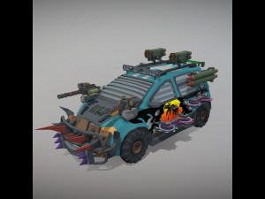 Low Poly Post Apocalypse Sport Car Model 3D