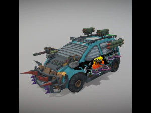Low Poly Post Apocalypse Sport Car 3D Model