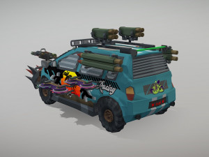 Low Poly Post Apocalypse Sport Car Model 3D