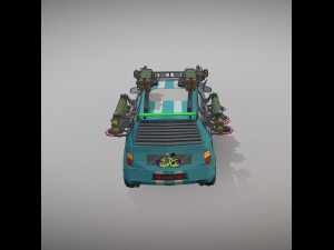 Low Poly Post Apocalypse Sport Car Model 3D